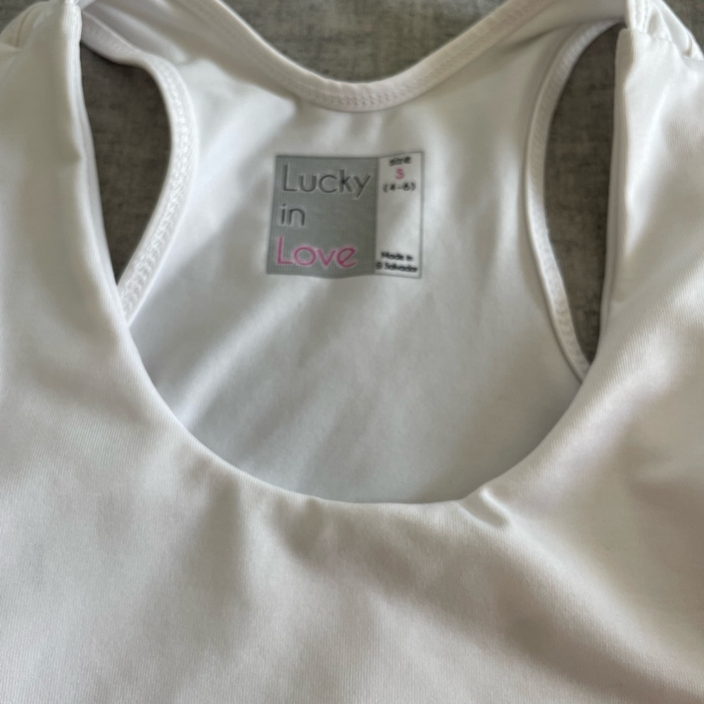 Lucky in Love white tank